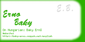 erno baky business card